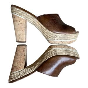 Prada Brown Platform Mules